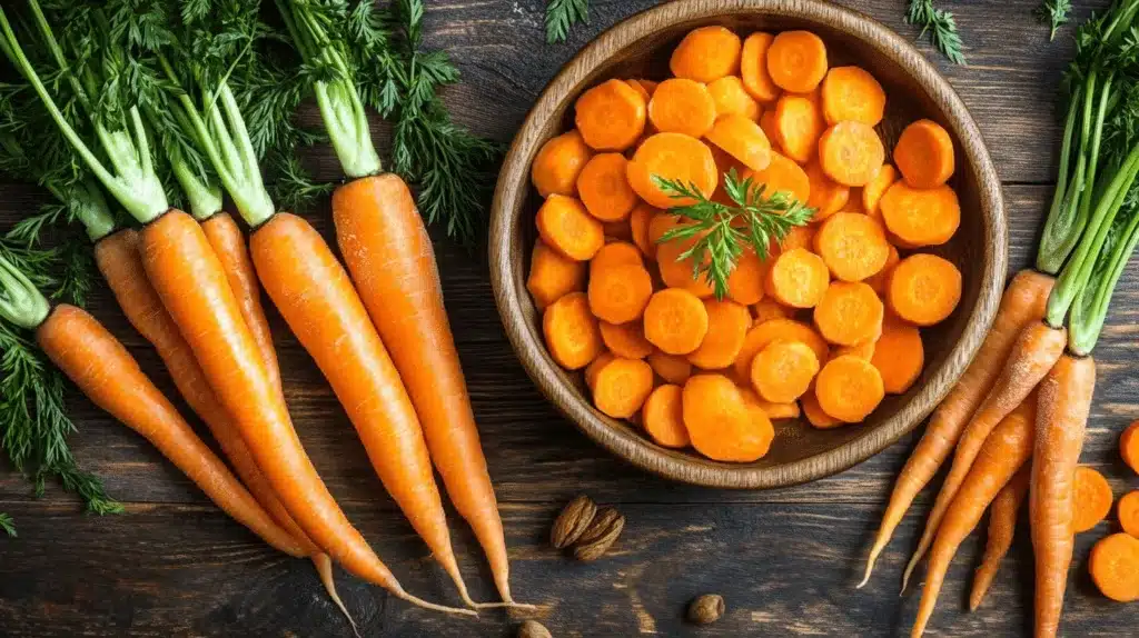 A variety of dinner dishes featuring frozen carrots