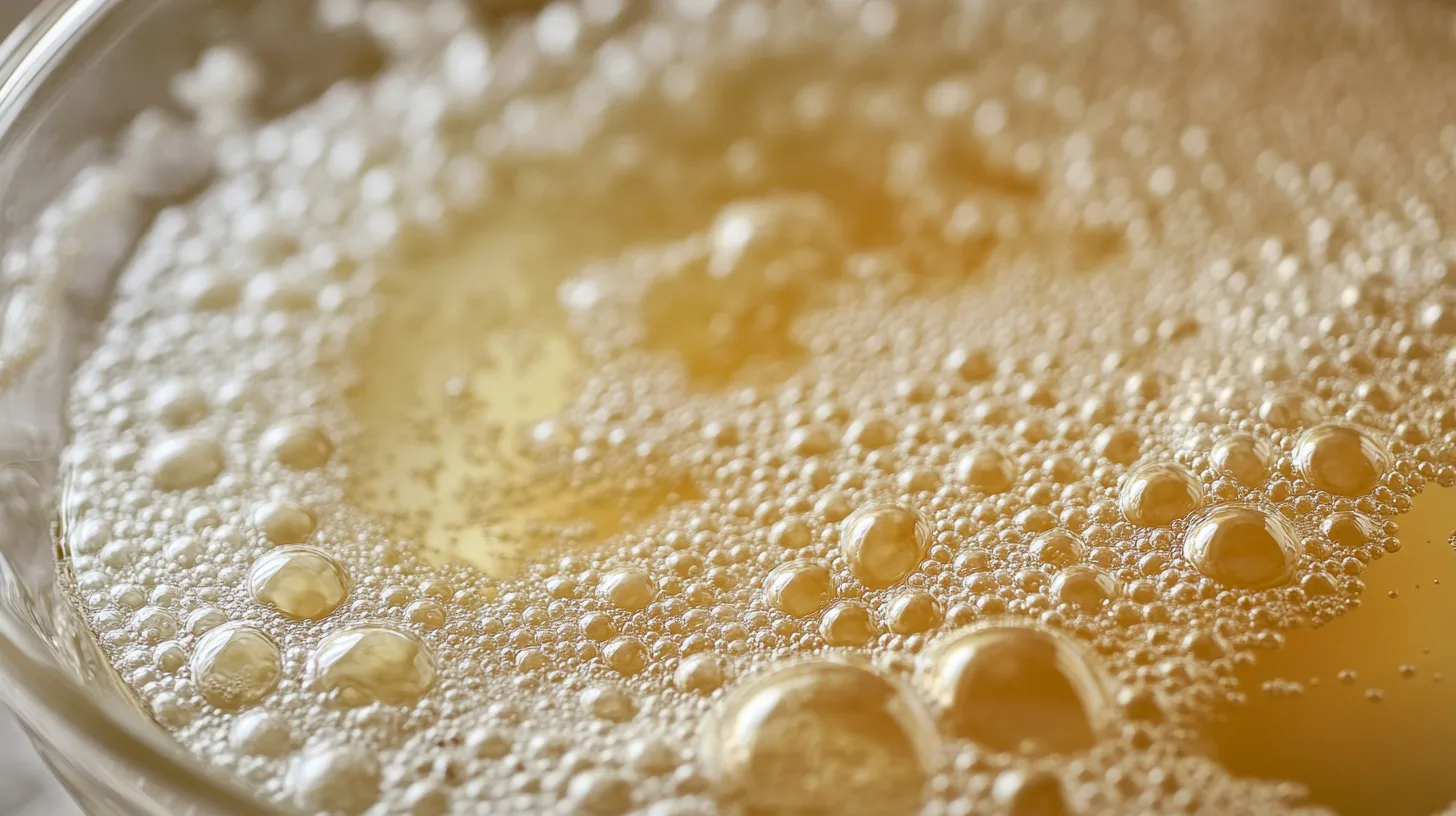 Active yeast bubbling in water.