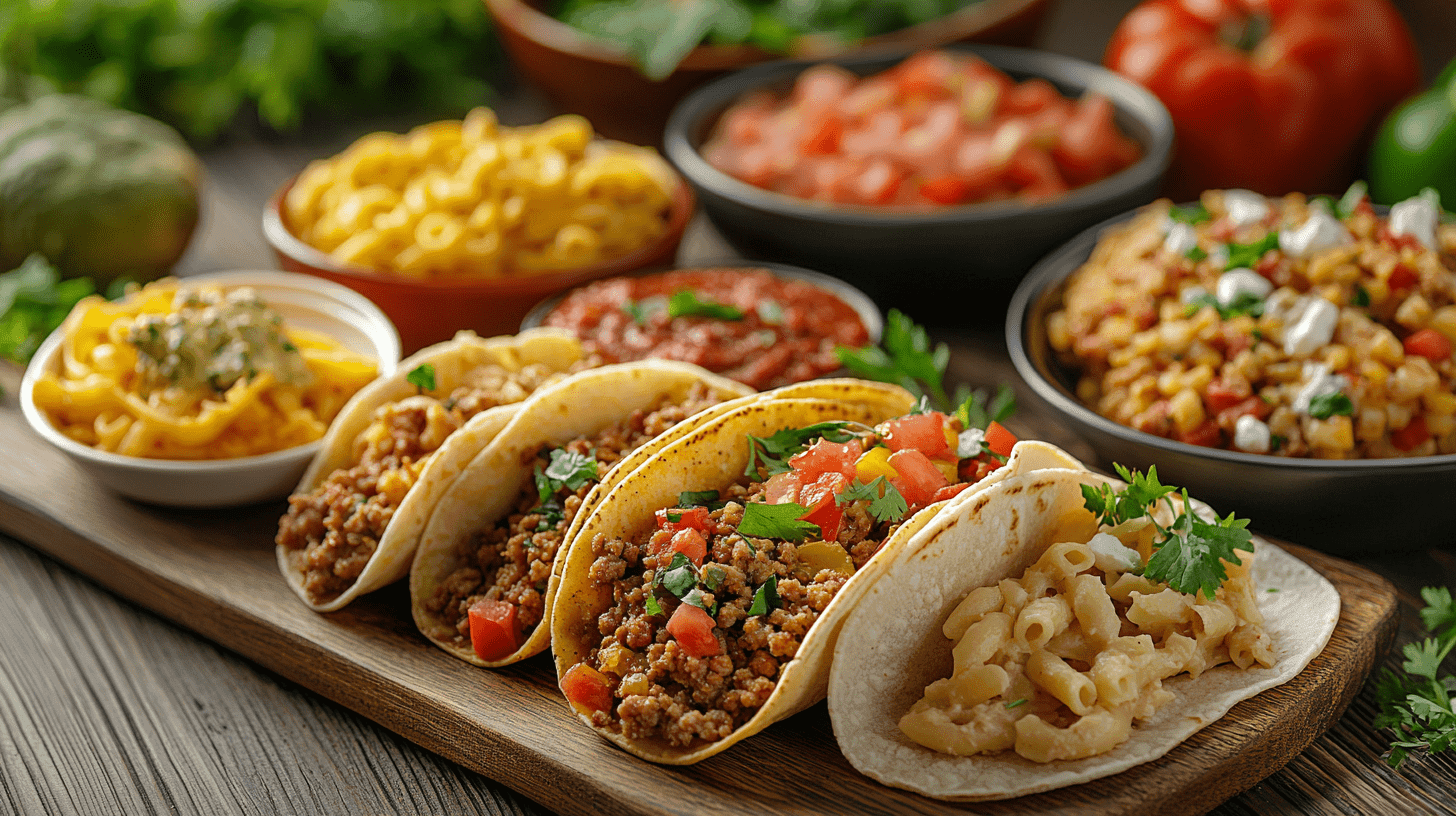 Ground sausage recipes displayed with colorful ingredients