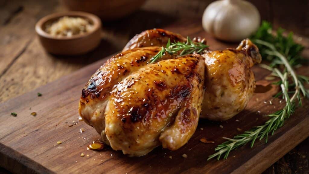 Chicken left in marinade for too long.