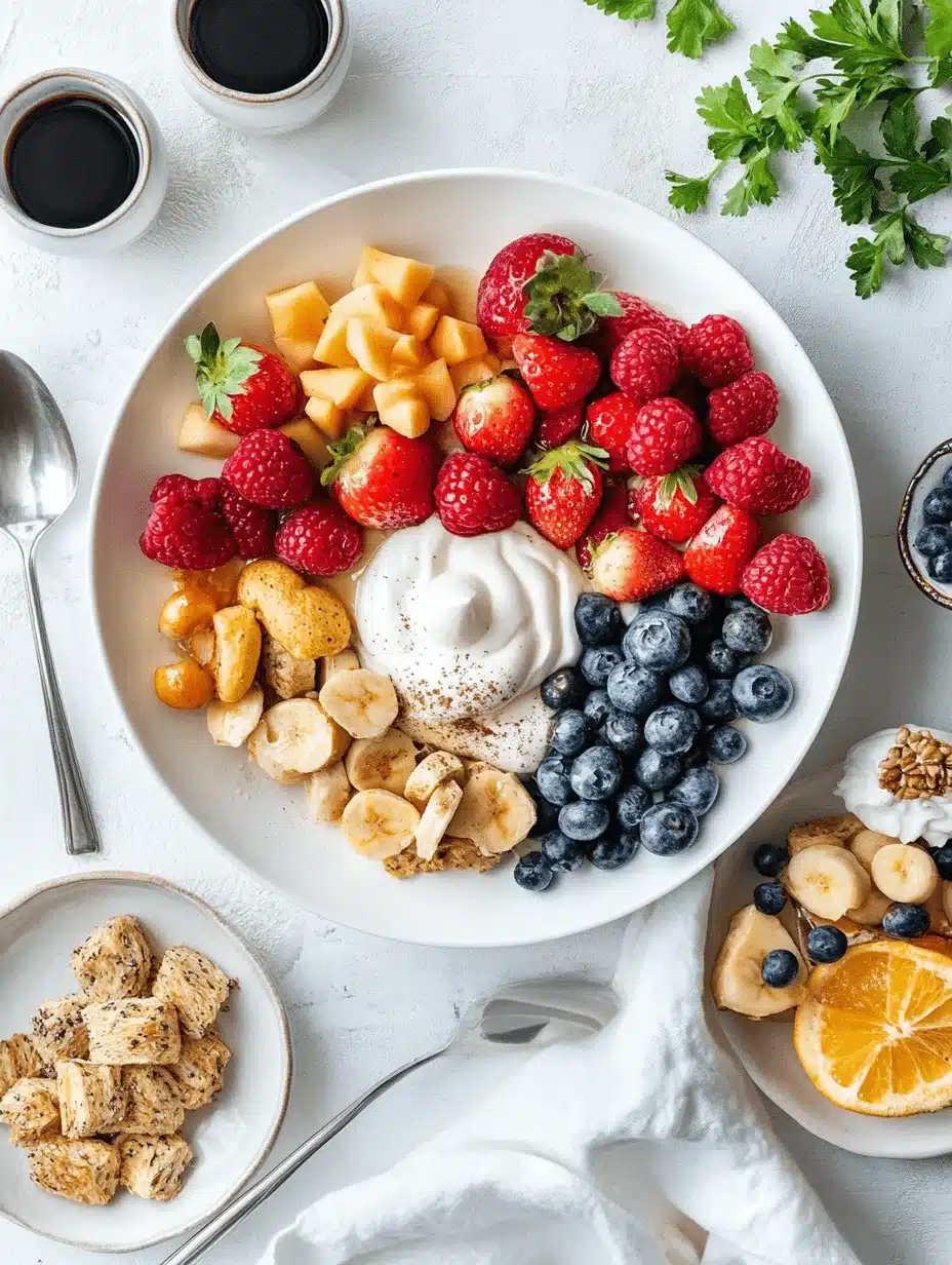 A cozy breakfast spread with pancakes, scrambled eggs, avocado toast, and a glass of orange juice on a sunny kitchen table.