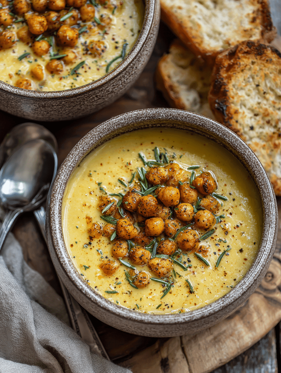 Creamy Garlic Chickpea Soup A Cozy Vegan Dinner Recipe for Every Season