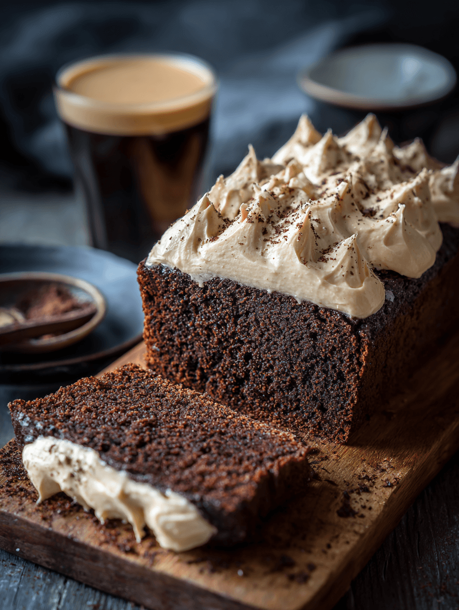 Rich Chocolate Loaf Cake with Baileys Original Irish Cream Cream Cheese Frosting