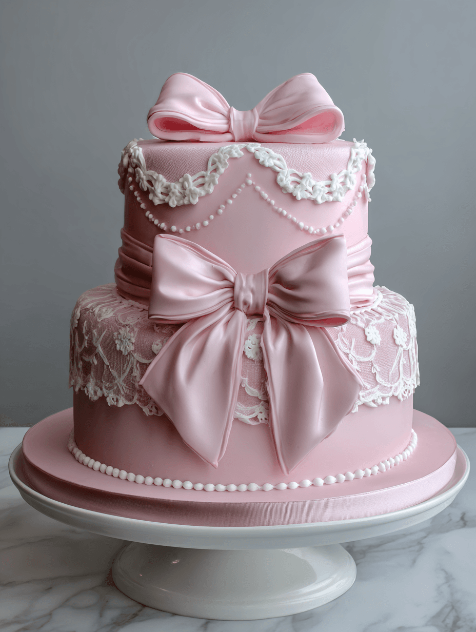 Birthday Cake with Bows – Elegant, Girly & Perfect for Any Age