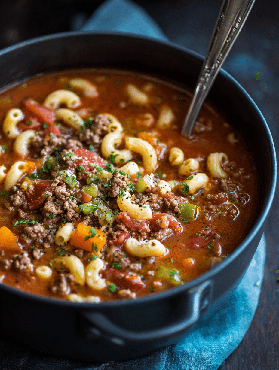 Cozy One-Pot Hamburger Soup with Macaroni – The Ultimate Comfort Bowl