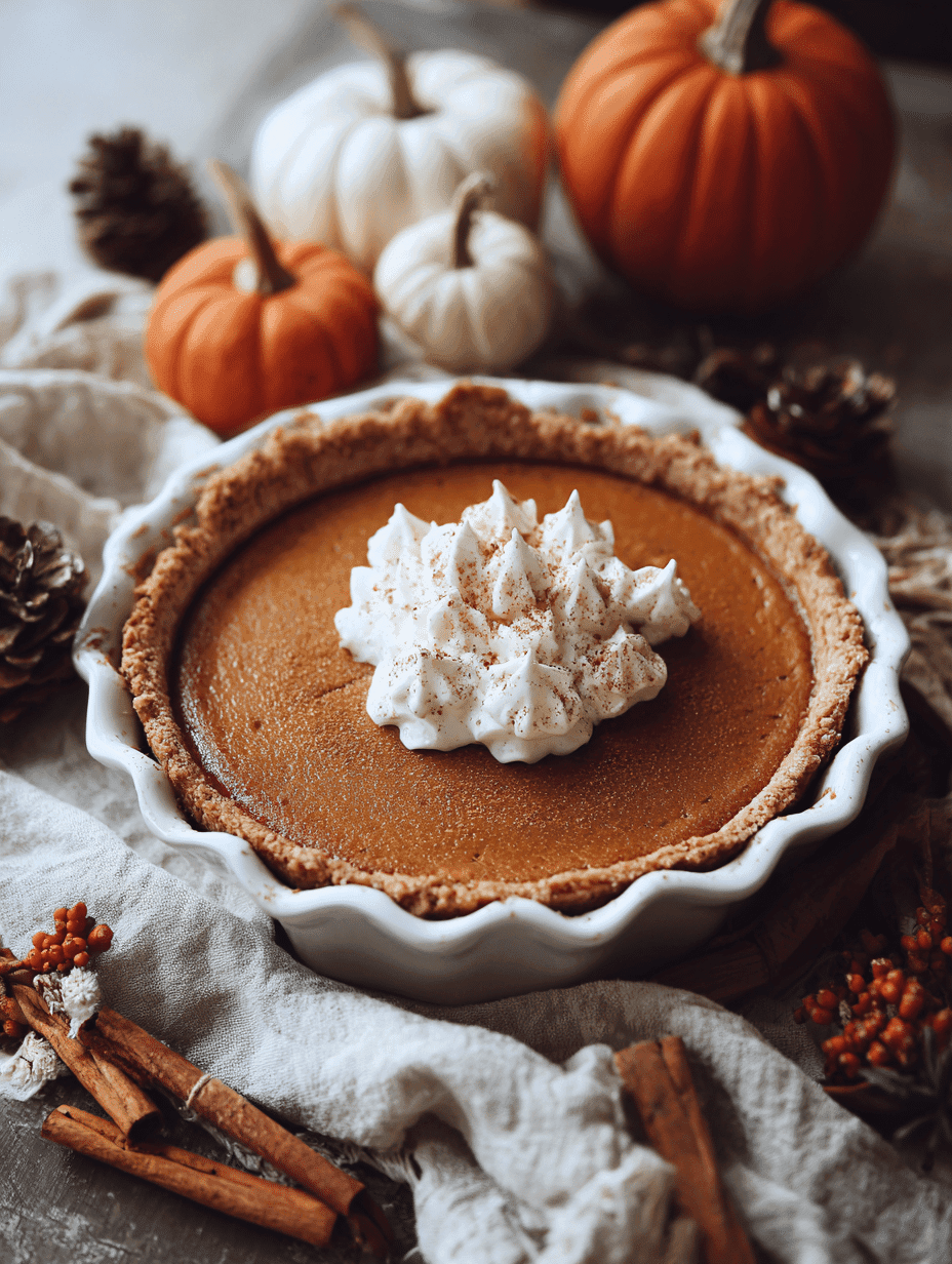 Creamy Pumpkin Pie with Warm Fall Spices | Easy Pumpkin Dessert for Cozy Fall Nights