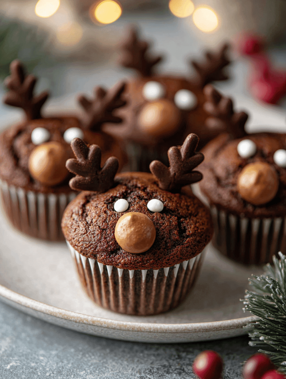 Double Chocolate Chip Reindeer Muffins Recipe - Rich, Festive & Fun to Bake