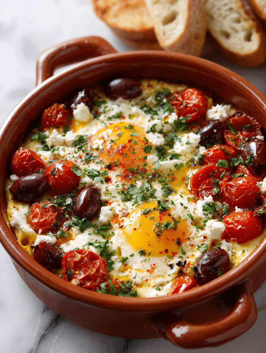 Mediterranean Baked Feta Eggs – Easy Mediterranean Diet Breakfast Recipe