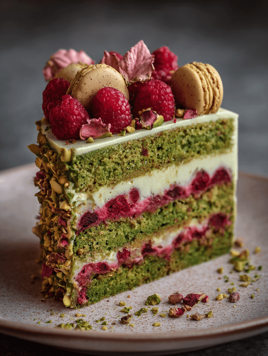 Pistachio Raspberry Cake – A Sweet Slice of Art You’ll Adore