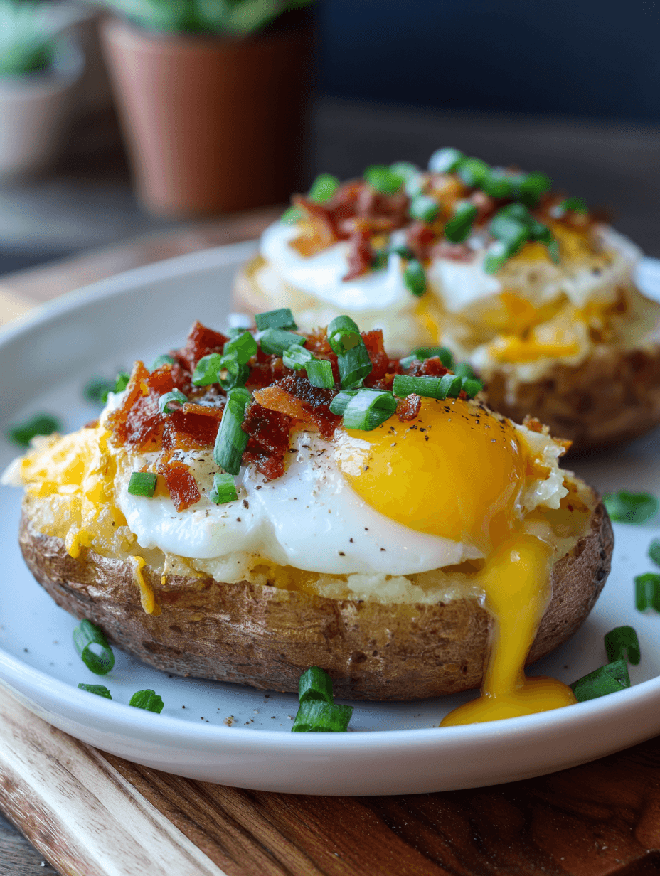 Twice Baked Loaded Breakfast Potatoes - Easy & Filling!