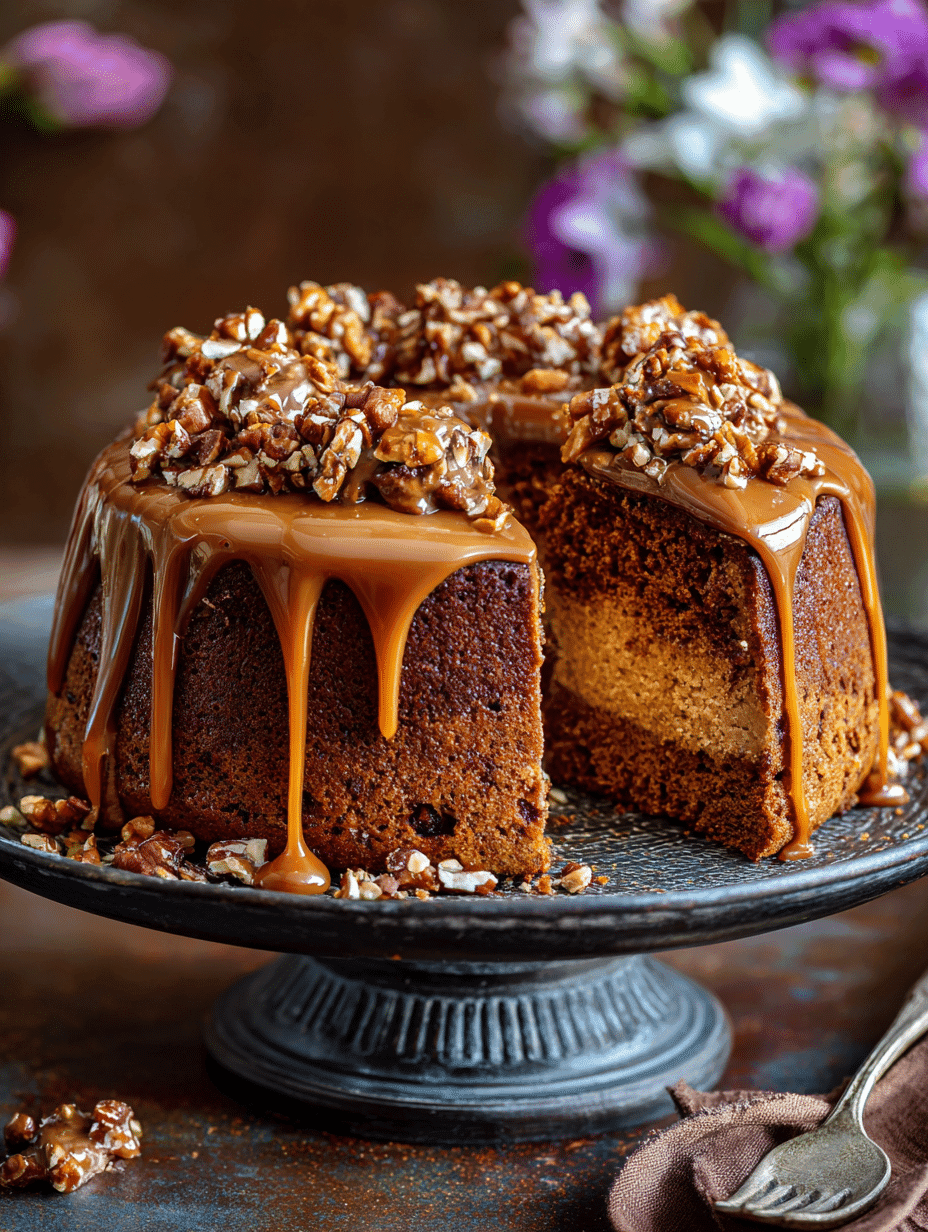 gooey coffee caramel cake