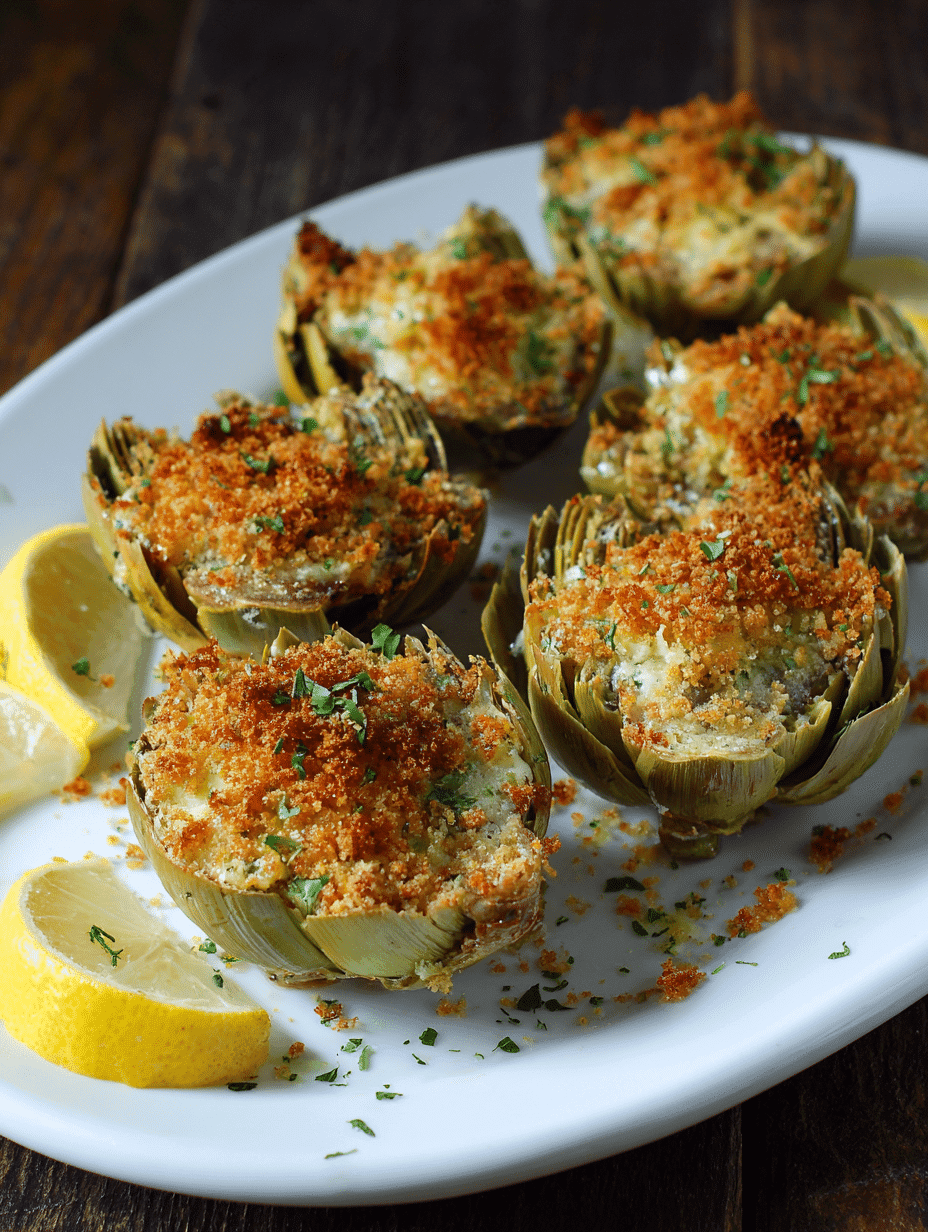 CHEESY BAKED ARTICHOKE HEARTS WITH BREADCRUMBS – The Ultimate Easy Party Appetizer