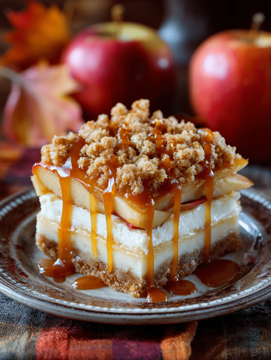 Caramel Apple Cheesecake Bars Recipe My Sweet Fall Story