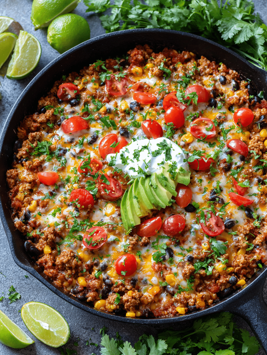 Healthy Ground Turkey Taco Skillet (30-Minutes)