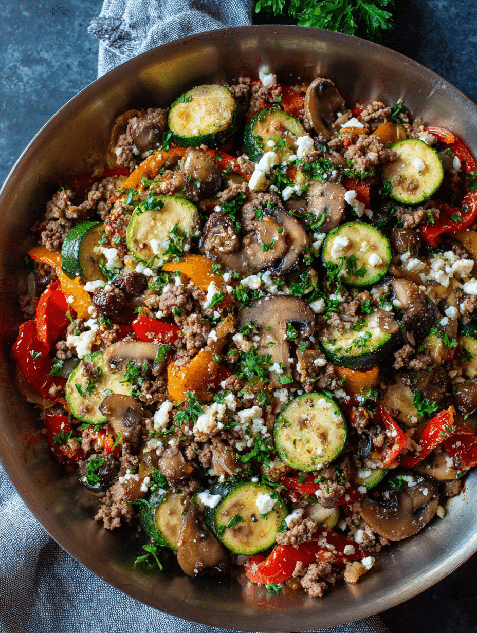 Mediterranean Ground Beef Stir Fry – A Quick, Flavorful Low Carb Dinner