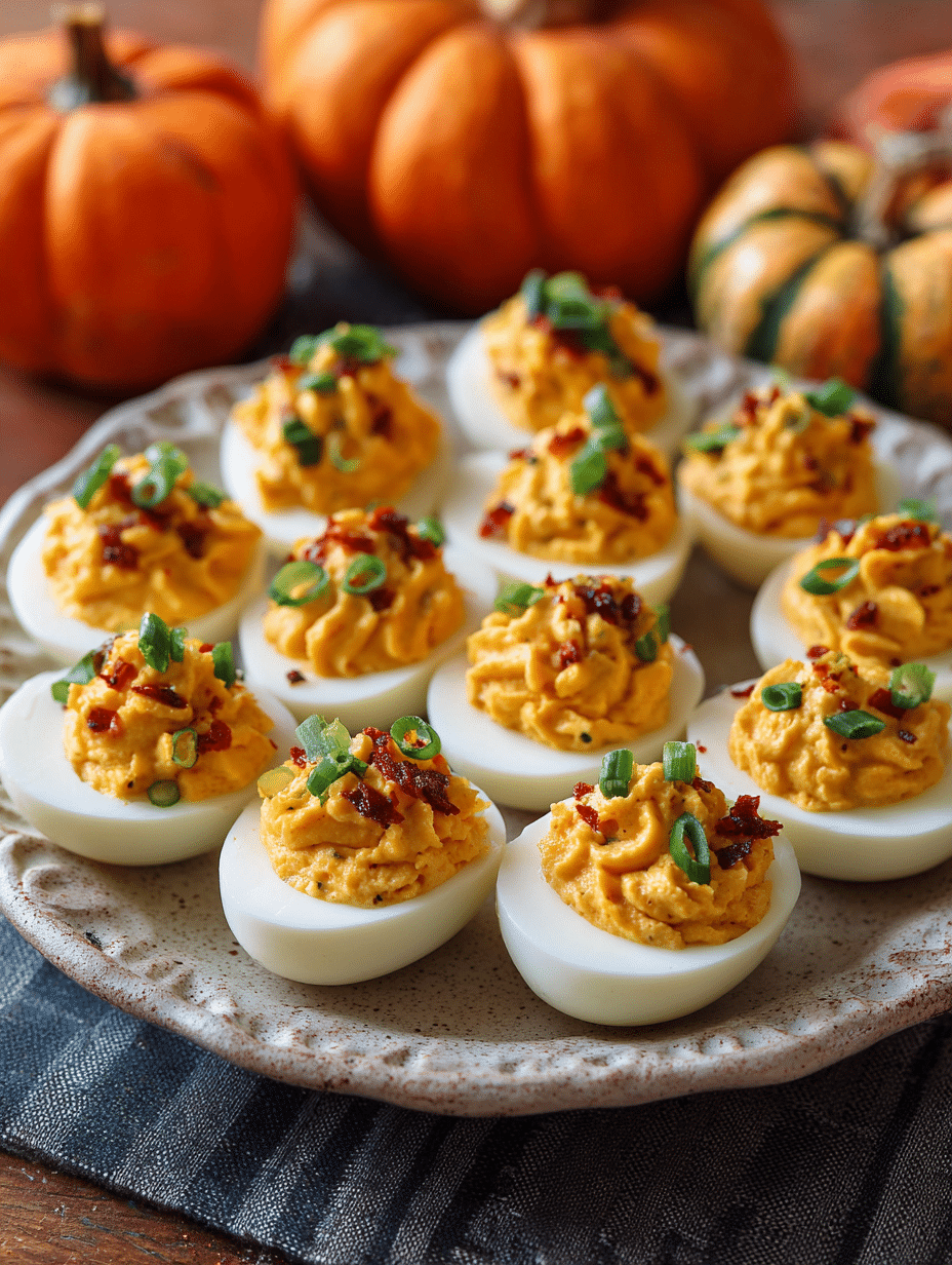 Pumpkin Patch Deviled Eggs Foolproof Peeling & Festive Style - Plot Twist Recipes