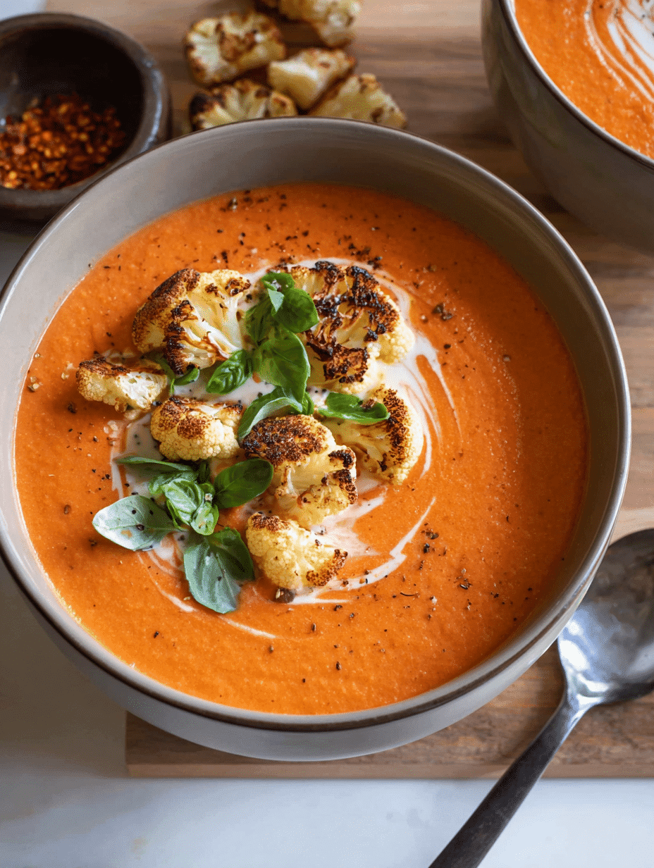 Roasted Red Pepper Soup with Cauliflower A Cozy, Creamy Soup You’ll Crave All Year
