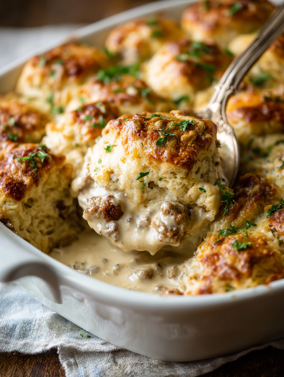 Sausage Gravy Biscuit Casserole A Hearty, Homemade Classic Everyone Will Love
