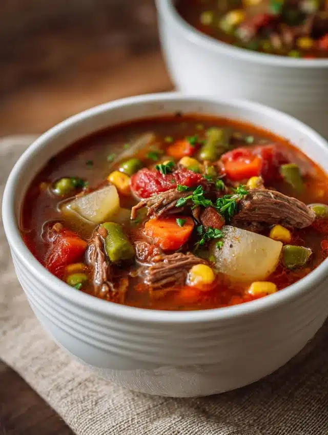 Finish with cream for that silky texture we all crave when the wind howls and when the Homestyle Vegetable Beef Soup: A Heartwarming Story and the Ultimate Comfort Bowl
