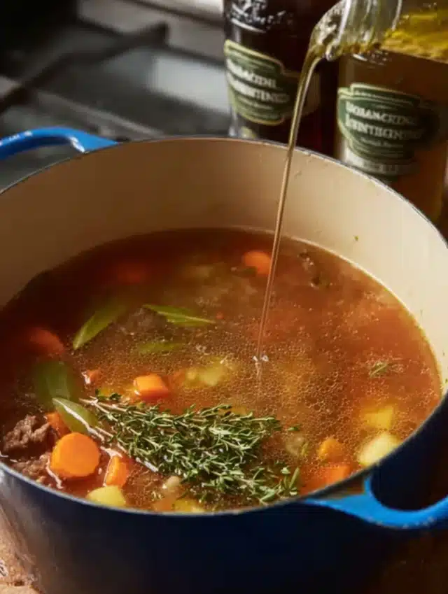 Finish with cream for that silky texture we all crave when the wind howls and when the Homestyle Vegetable Beef Soup: A Heartwarming Story and the Ultimate Comfort Bowl
