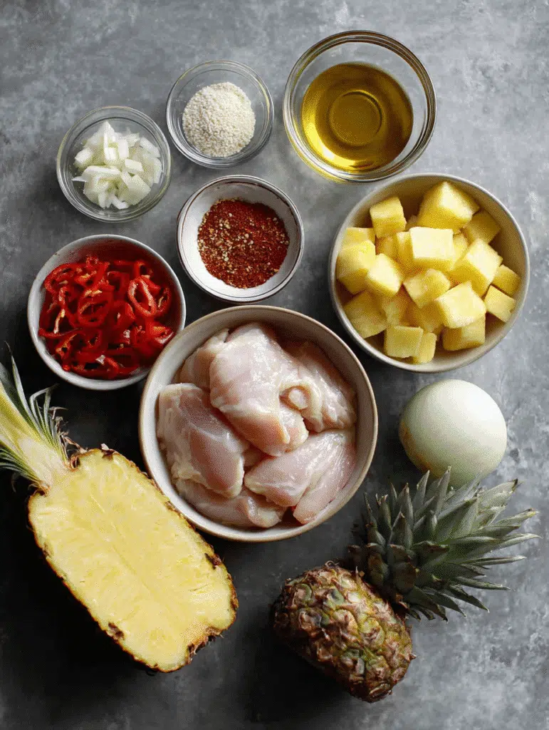 Ingredients for Crockpot Pineapple Chicken
