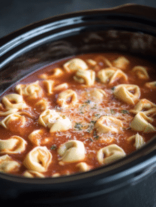 Set crockpot to low and cook for 3-4 hours until tortellini is tender.