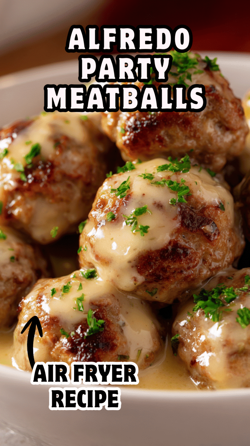 Air fryer Alfredo Party Meatballs