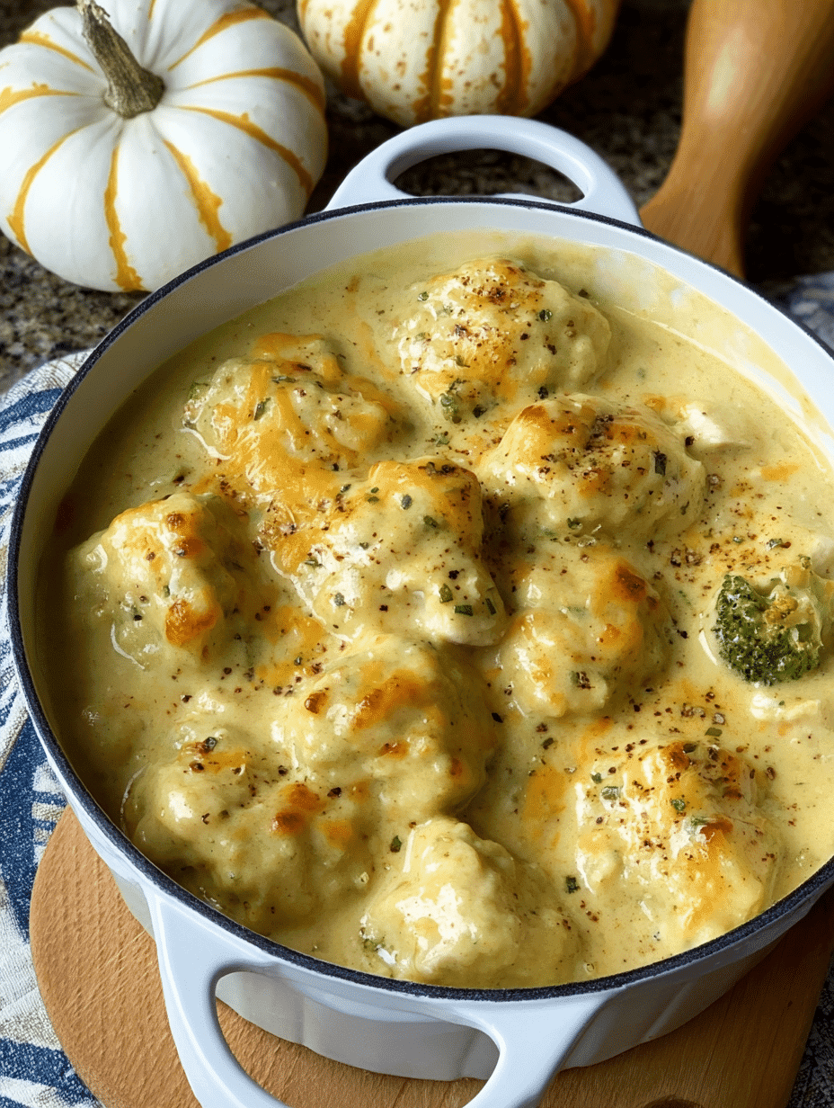 Broccoli Cheddar Chicken and Dumplings