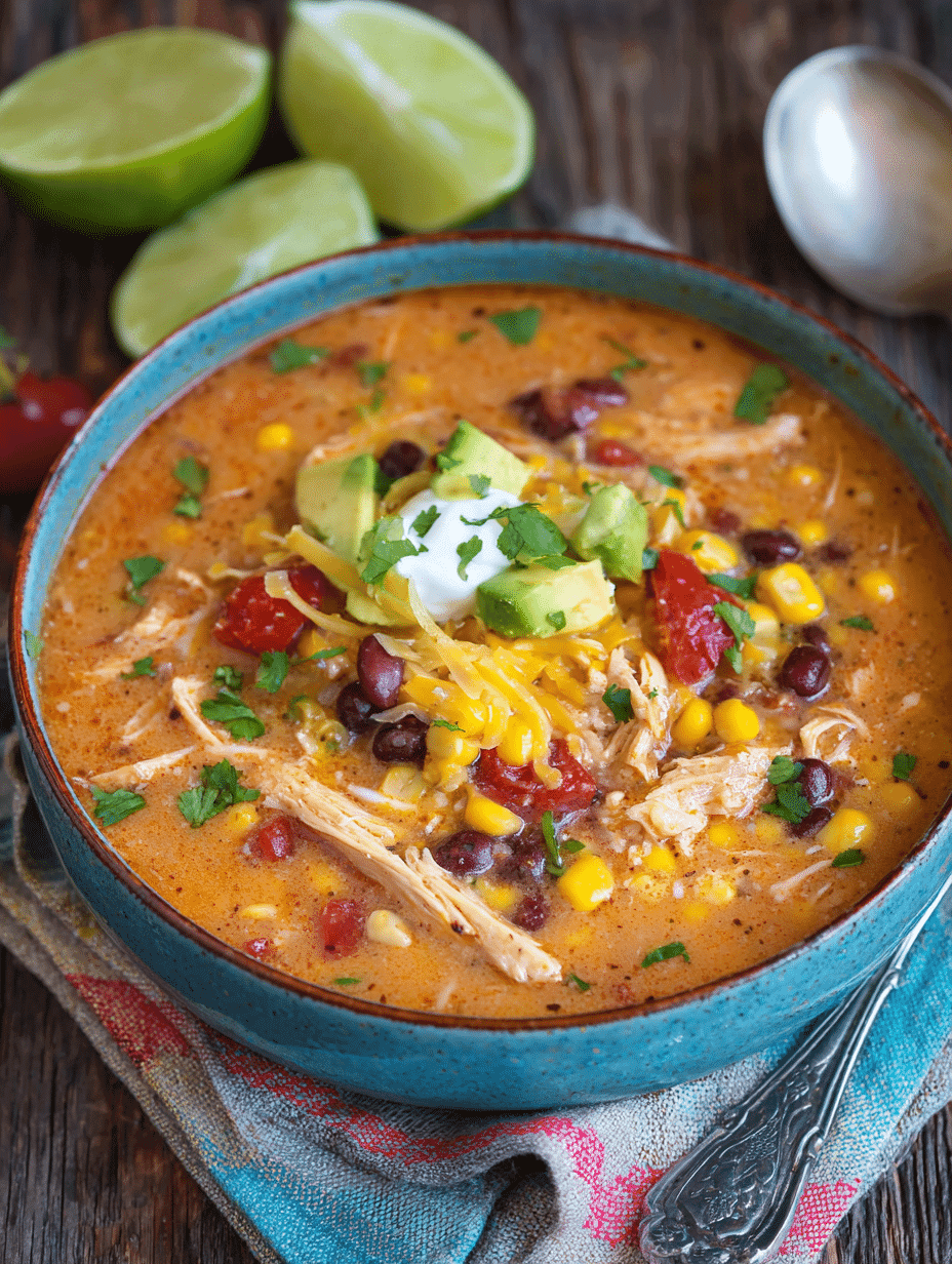Crockpot Creamy Chicken Taco Soup
