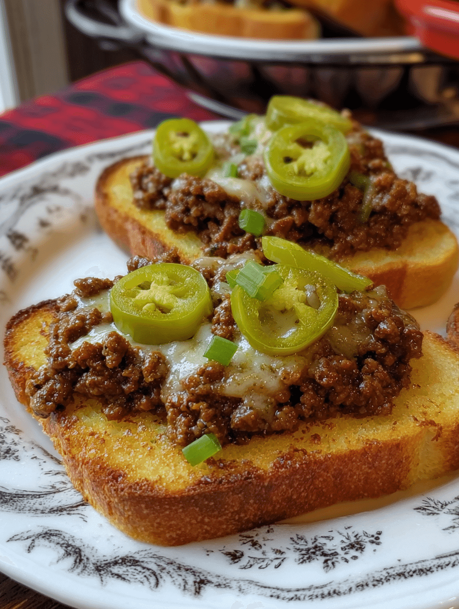 Mississippi Sloppy Joes on Garlic Bread