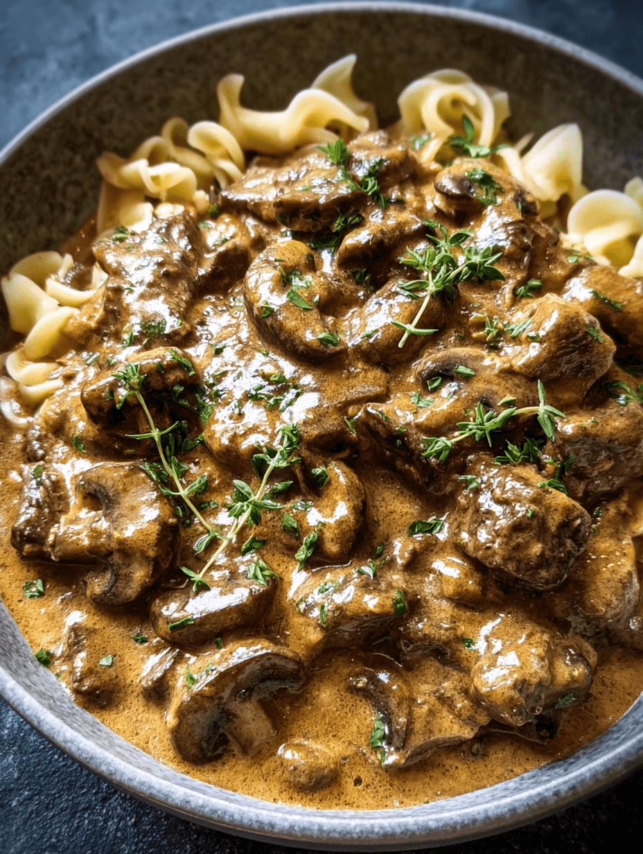 Slow Cooker 4-Ingredient Beef Stroganoff