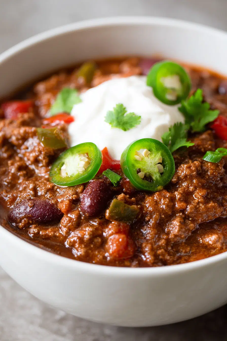 Pepper Crockpot Beef Chili