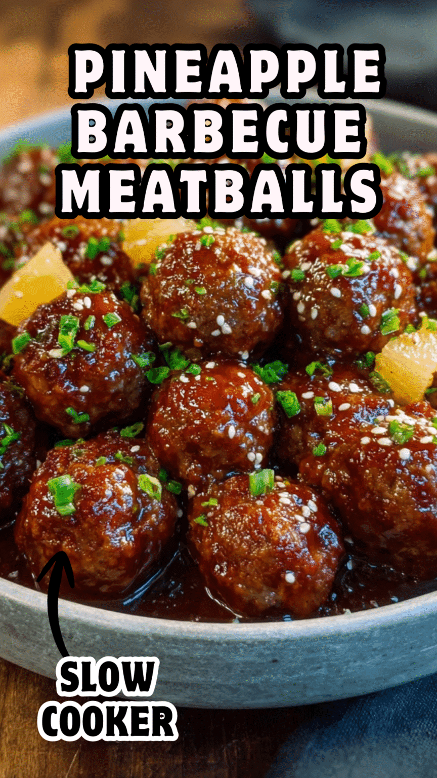 Slow Cooker Pineapple Barbecue Meatballs (Easy & Sweet)