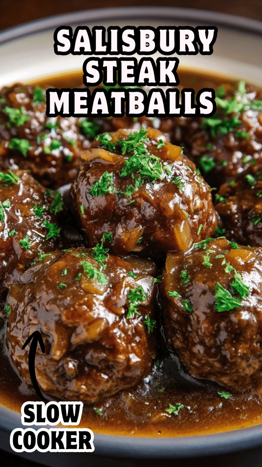 Slow Cooker Salisbury Steak Meatballs