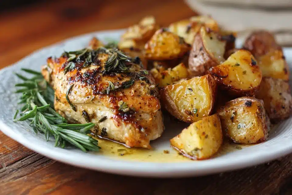 Garlic Herb Chicken with Crispy Potatoes