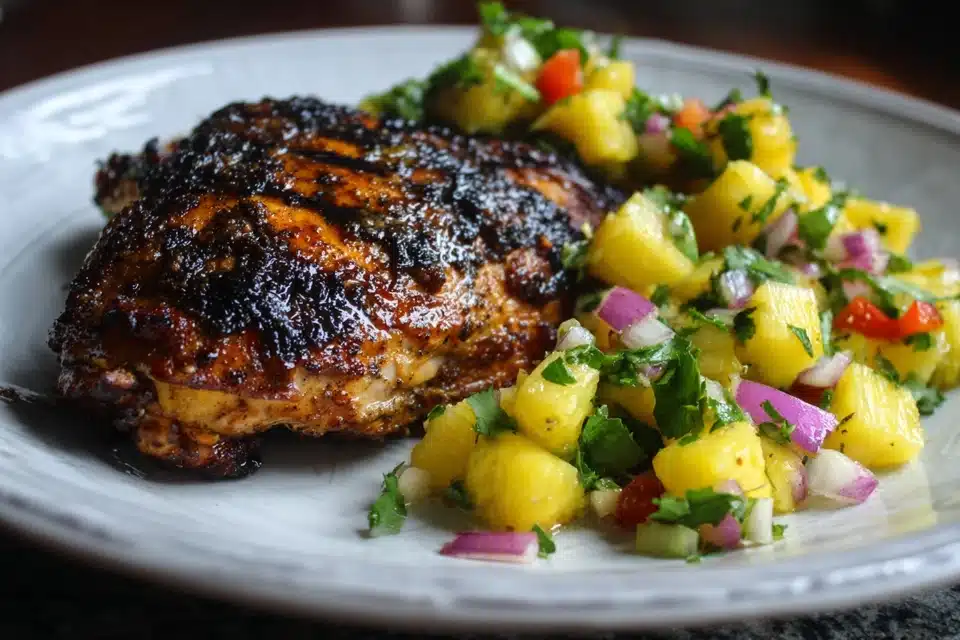 Caribbean Jerk Chicken with Pineapple Salsa