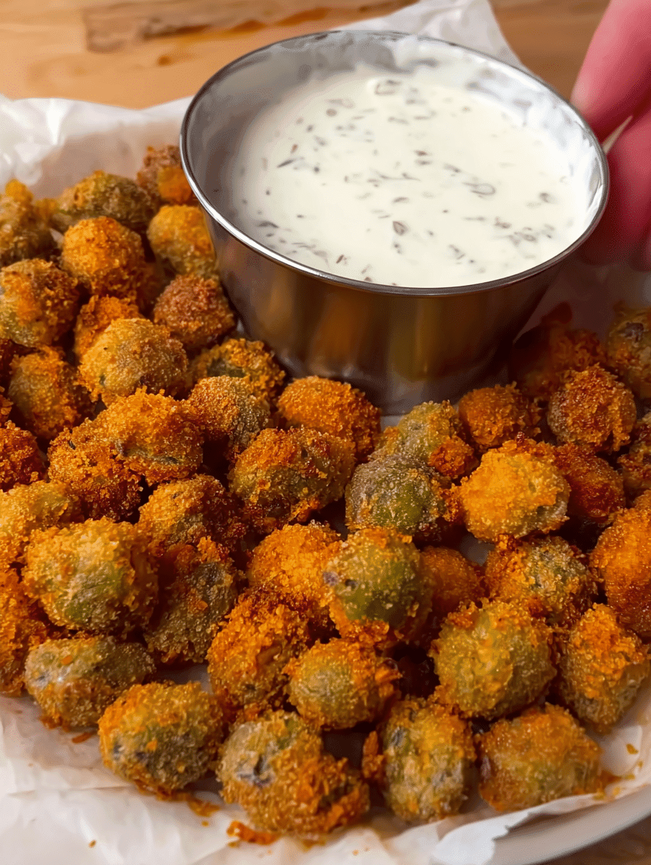 Crispy Fried Olives with Garlic Aioli