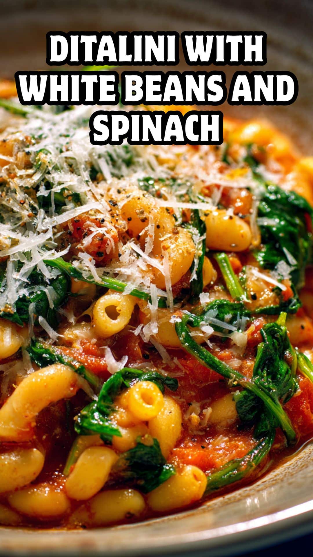 Ditalini with White Beans And Spinach