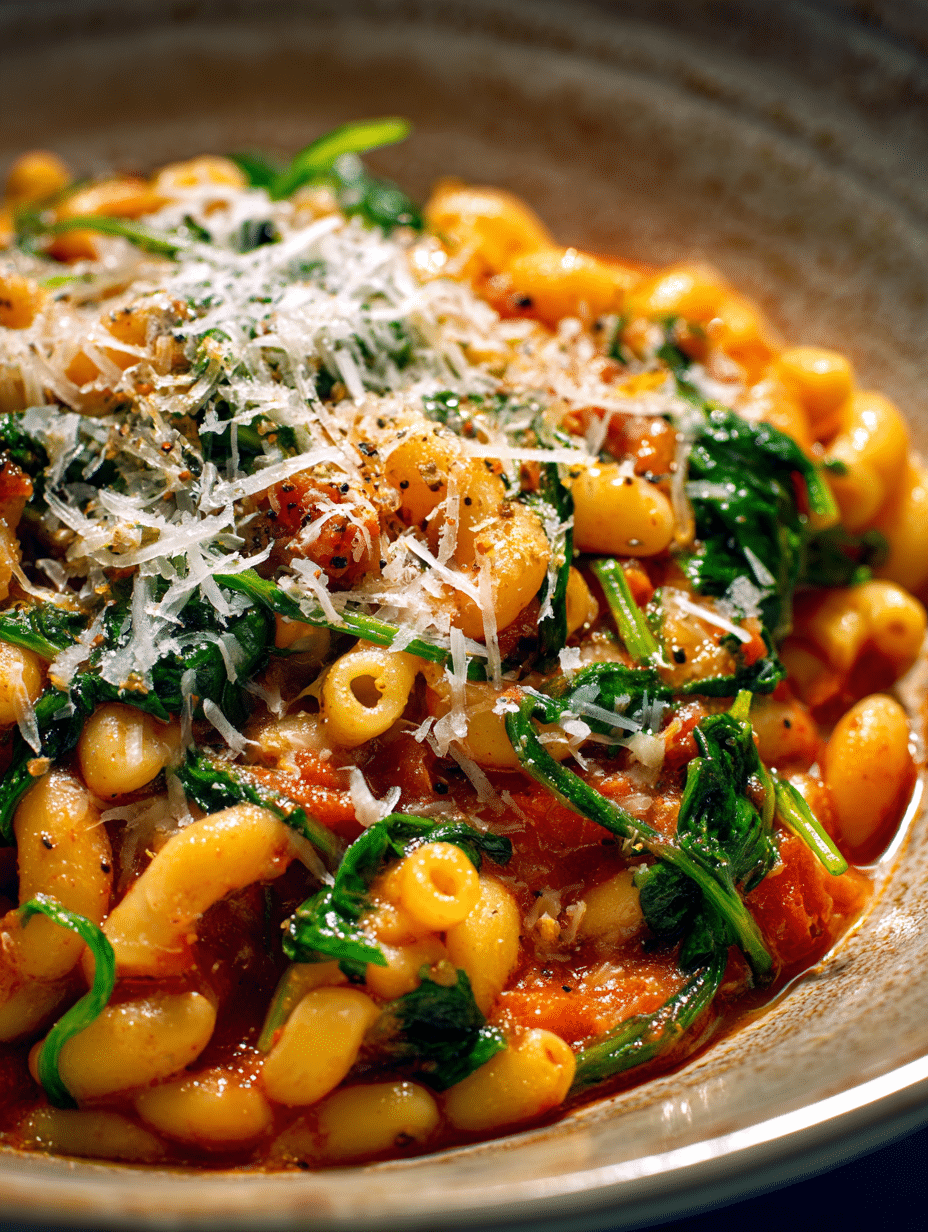 Ditalini with White Beans And Spinach
