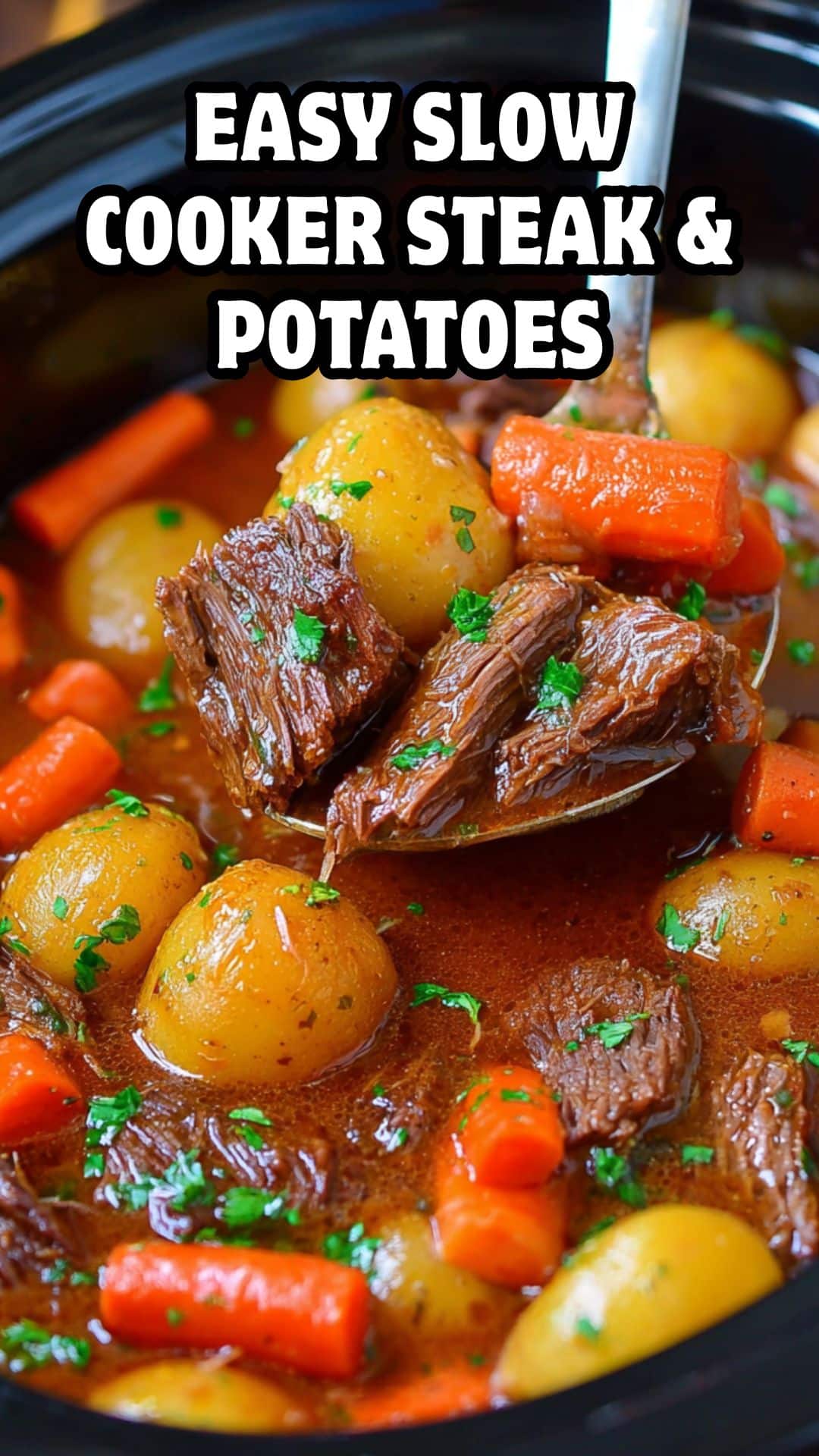 Easy Slow Cooker Steak & Potatoes