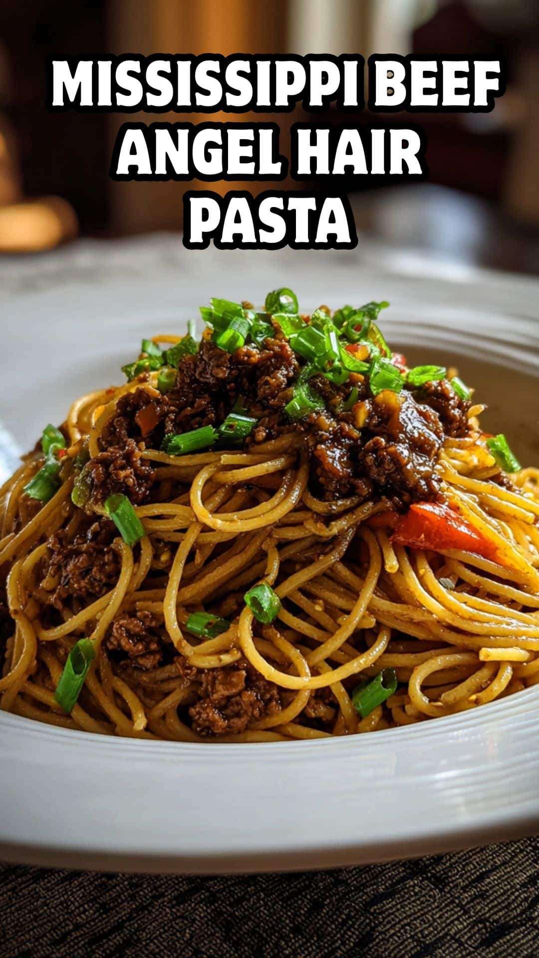 Mississippi Beef Angel Hair Pasta