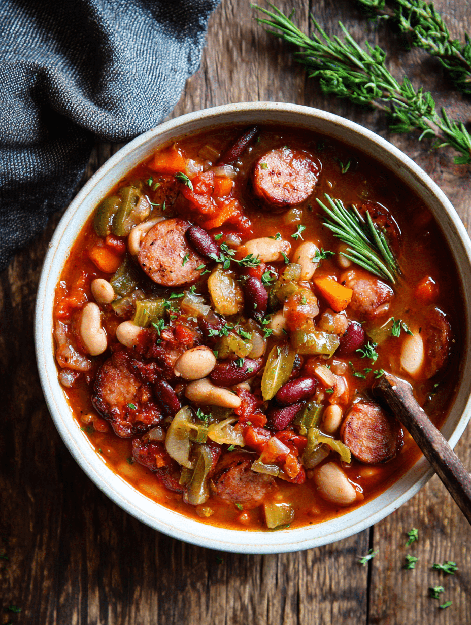 Slow Cooker Smoked Sausage and Bean Stew