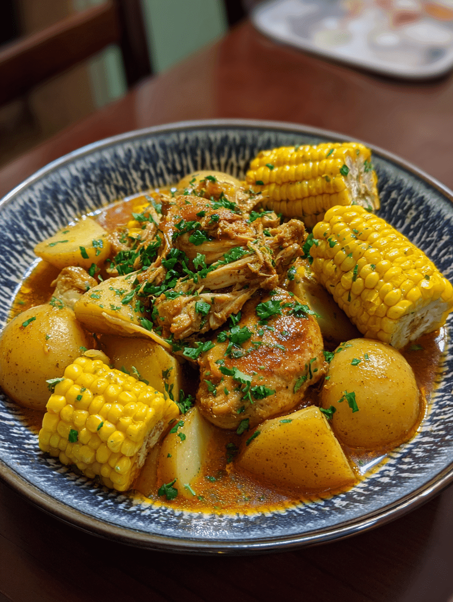 Crockpot Chicken, Potatoes & Corn