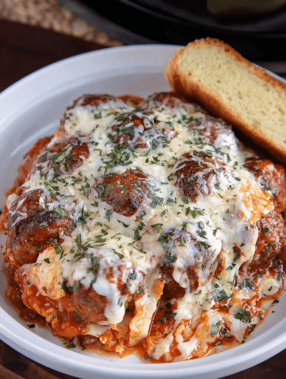 Easy Crockpot Meatball Lasagna