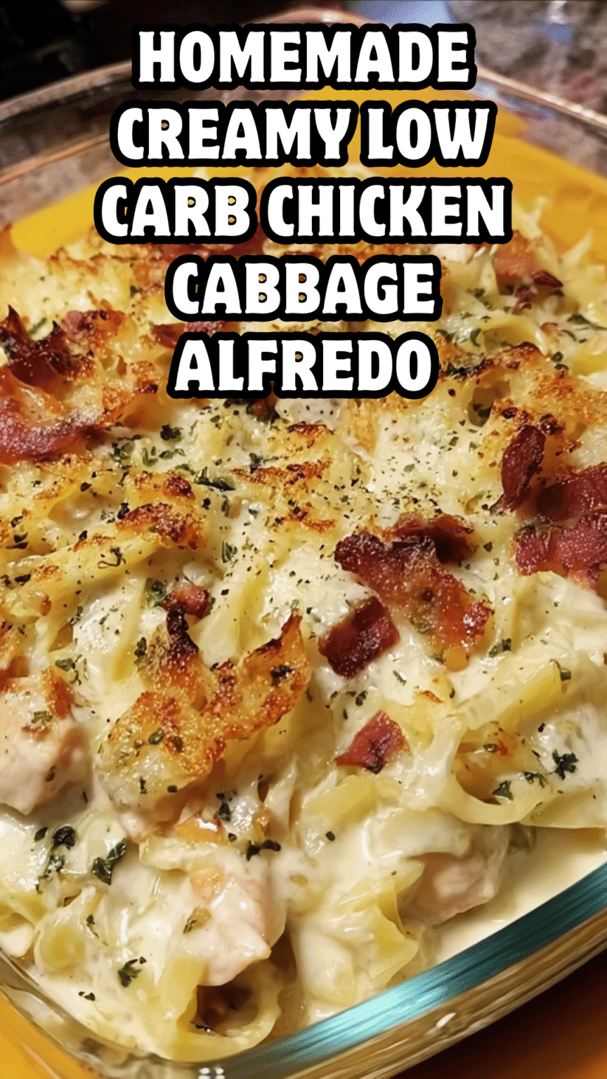 Homemade Creamy Low Carb Chicken Cabbage Alfredo