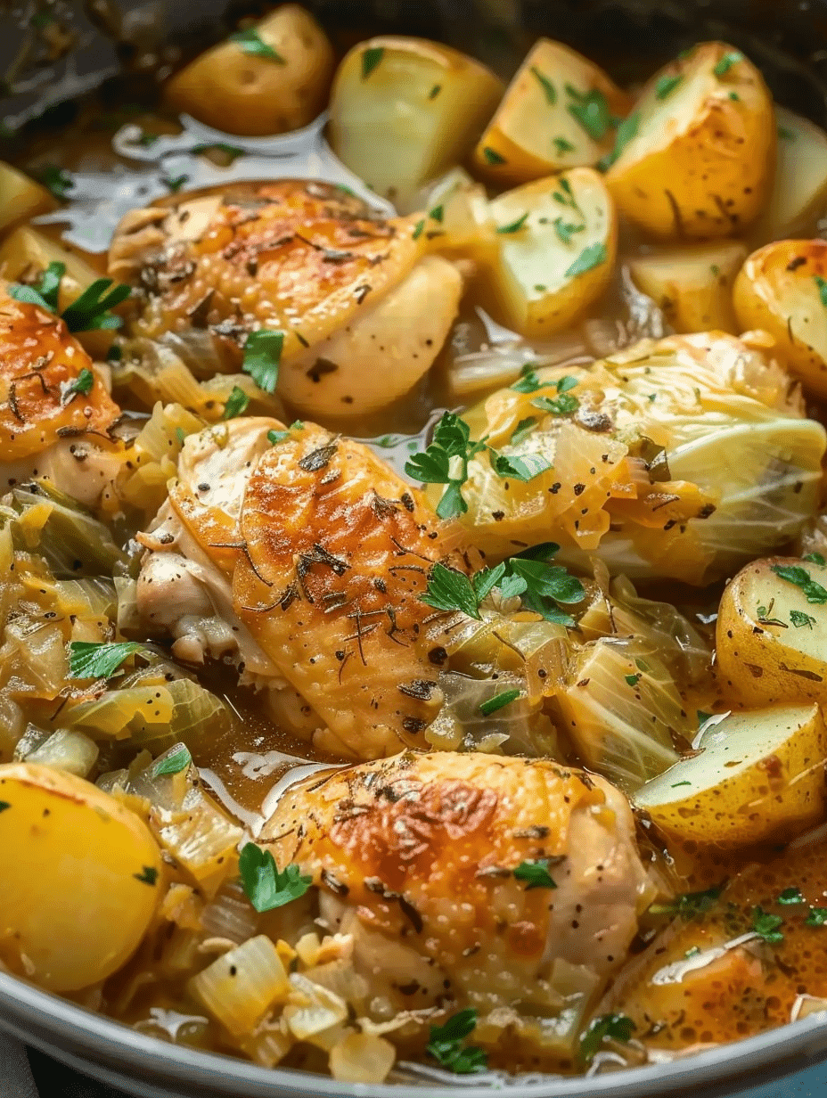 Slow Cooker Chicken, Cabbage & Potatoes