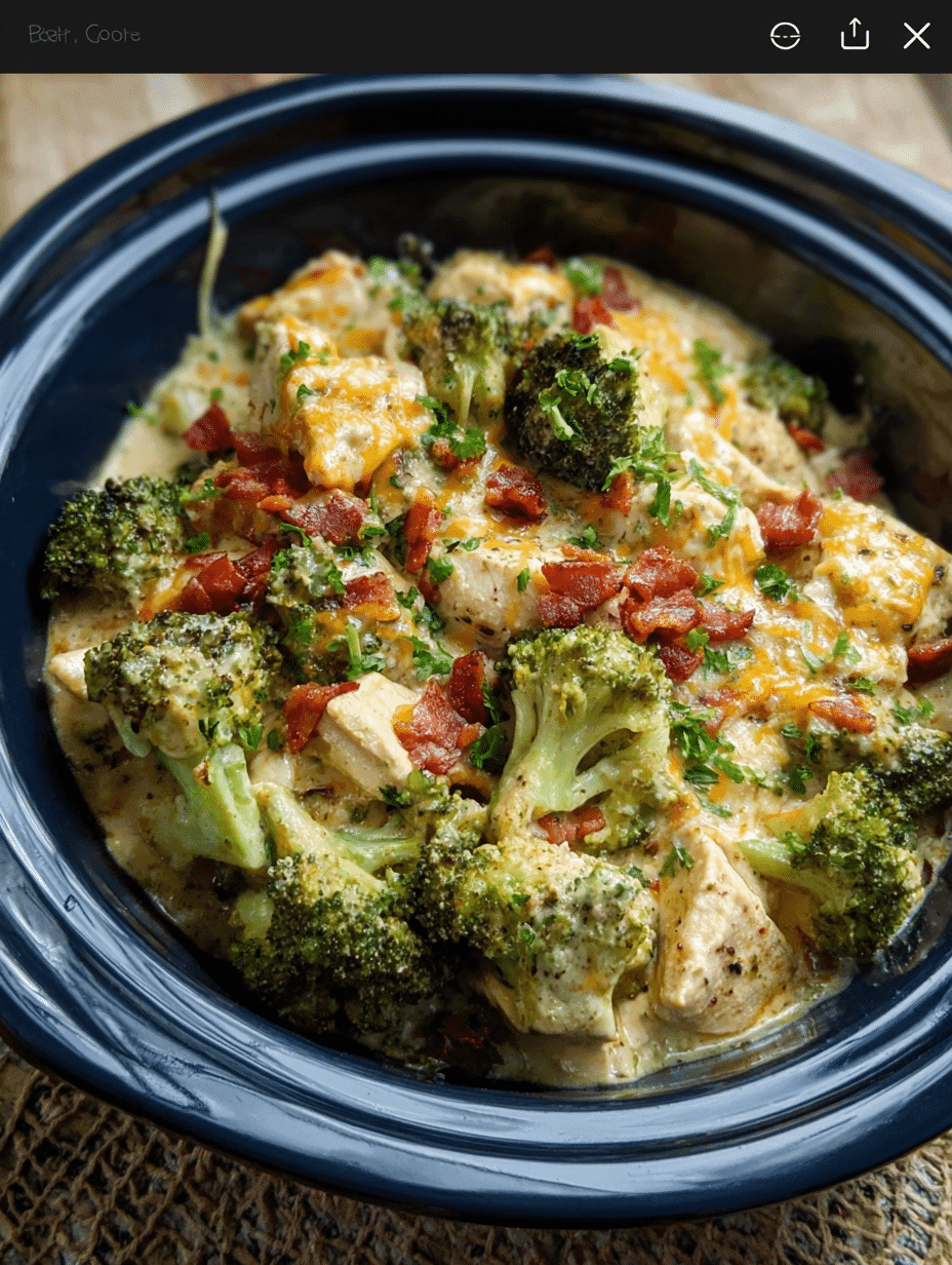 Slow Cooker Cheesy Chicken, Broccoli & Bacon