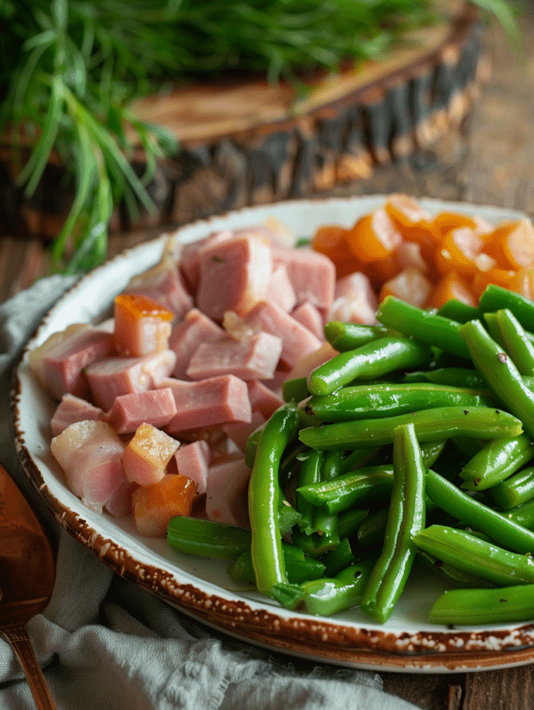 Slow Cooker 4-Ingredient Amish Ham and Green Beans Recipe